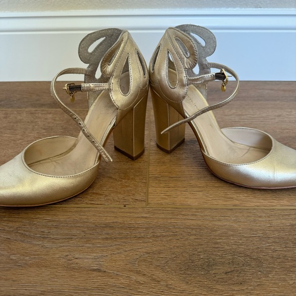 ANTHROPOLOGIE GUILHERMINA tortora gold heel - Picture 3 of 10
